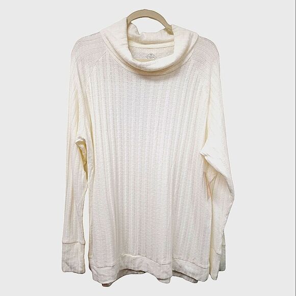 St. John's Bay Ivory Sweater Cowl Neck long Sleeve Size XXL - Picture 1 of 5